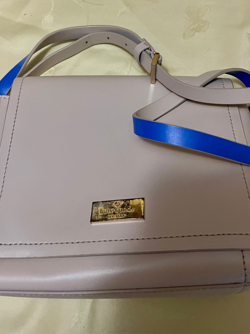 Kate Spade Cream and Blue Crossbody Bag